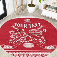 Custom Denmark Hockey Round Carpet Come On Danish Lions
