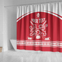 Custom Denmark Hockey Shower Curtain Come On Danish Lions
