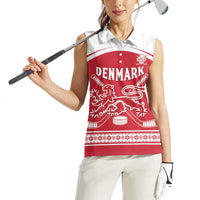 Custom Denmark Hockey Women Sleeveless Polo Shirt Come On Danish Lions