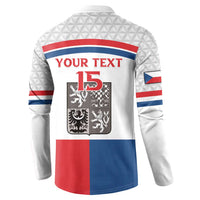 Custom Czech Hockey Button Sweatshirt Go Cesko