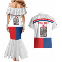 Custom Czech Hockey Couples Matching Mermaid Dress and Hawaiian Shirt Go Cesko