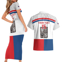 Custom Czech Hockey Couples Matching Short Sleeve Bodycon Dress and Hawaiian Shirt Go Cesko