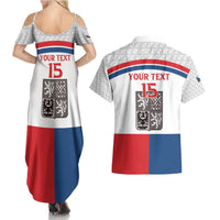 Custom Czech Hockey Couples Matching Summer Maxi Dress and Hawaiian Shirt Go Cesko
