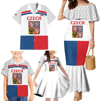 Custom Czech Hockey Family Matching Mermaid Dress and Hawaiian Shirt Go Cesko