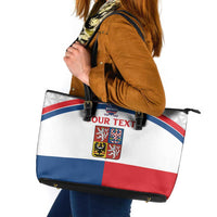 Custom Czech Hockey Leather Tote Bag Go Cesko