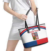 Custom Czech Hockey Leather Tote Bag Go Cesko