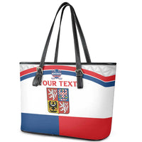 Custom Czech Hockey Leather Tote Bag Go Cesko