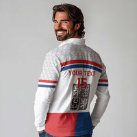 Custom Czech Hockey Long Sleeve Polo Shirt Go Cesko