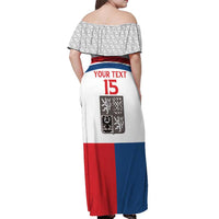 Custom Czech Hockey Off Shoulder Maxi Dress Go Cesko