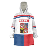 Custom Czech Hockey Wearable Blanket Hoodie Go Cesko