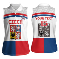 Custom Czech Hockey Women Sleeveless Polo Shirt Go Cesko