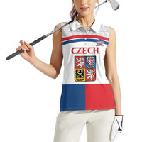 Custom Czech Hockey Women Sleeveless Polo Shirt Go Cesko