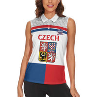 Custom Czech Hockey Women Sleeveless Polo Shirt Go Cesko