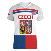 Custom Czech Hockey Women V-Neck T-Shirt Go Cesko