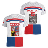 Custom Czech Hockey Women V-Neck T-Shirt Go Cesko