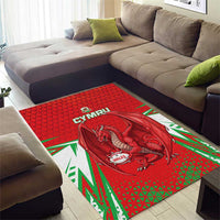 Wales Rugby Custom Area Rug Dragon Scales Style - Wonder Print Shop