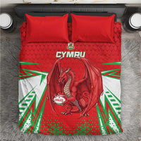 Wales Rugby Custom Bedding Set Dragon Scales Style - Wonder Print Shop