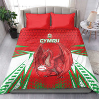 Wales Rugby Custom Bedding Set Dragon Scales Style - Wonder Print Shop