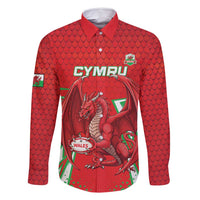 Wales Rugby Custom Family Matching Off Shoulder Maxi Dress and Hawaiian Shirt Dragon Scales Style - Wonder Print Shop