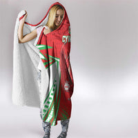 Wales Rugby Custom Hooded Blanket Dragon Scales Style - Wonder Print Shop