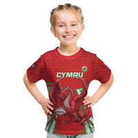 Wales Rugby Custom Kid T Shirt Dragon Scales Style - Wonder Print Shop