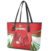 Wales Rugby Custom Leather Tote Bag Dragon Scales Style - Wonder Print Shop