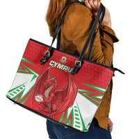 Wales Rugby Custom Leather Tote Bag Dragon Scales Style - Wonder Print Shop