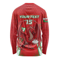 Wales Rugby Custom Long Sleeve Shirt Dragon Scales Style - Wonder Print Shop