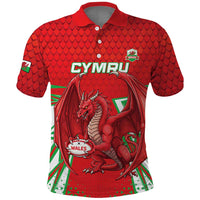 Wales Rugby Custom Polo Shirt Dragon Scales Style - Wonder Print Shop
