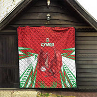 Wales Rugby Custom Quilt Dragon Scales Style - Wonder Print Shop