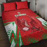 Wales Rugby Custom Quilt Bed Set Dragon Scales Style - Wonder Print Shop