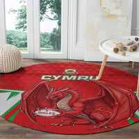 Wales Rugby Custom Round Carpet Dragon Scales Style - Wonder Print Shop