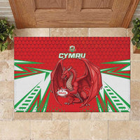 Wales Rugby Custom Rubber Doormat Dragon Scales Style - Wonder Print Shop