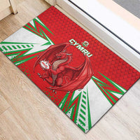 Wales Rugby Custom Rubber Doormat Dragon Scales Style - Wonder Print Shop