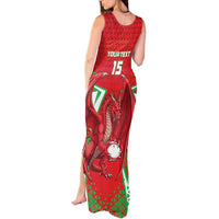 Wales Rugby Custom Tank Maxi Dress Dragon Scales Style - Wonder Print Shop