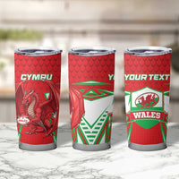 Wales Rugby Custom Tumbler Cup Dragon Scales Style - Wonder Print Shop