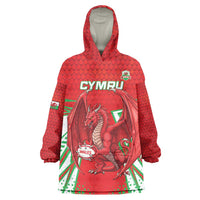 Wales Rugby Custom Wearable Blanket Hoodie Dragon Scales Style - Wonder Print Shop
