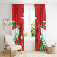 Wales Rugby Custom Window Curtain Dragon Scales Style - Wonder Print Shop