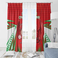 Wales Rugby Custom Window Curtain Dragon Scales Style - Wonder Print Shop