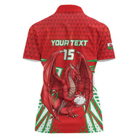 Wales Rugby Custom Women Polo Shirt Dragon Scales Style - Wonder Print Shop