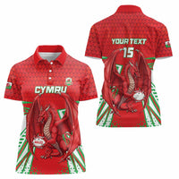 Wales Rugby Custom Women Polo Shirt Dragon Scales Style - Wonder Print Shop
