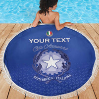 Italy Rugby Custom Beach Blanket Go Gli Azzurri - Wonder Print Shop