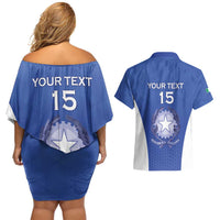 Italy Rugby Custom Couples Matching Off Shoulder Short Dress and Hawaiian Shirt Go Gli Azzurri - Wonder Print Shop