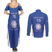 Italy Rugby Custom Couples Matching Summer Maxi Dress and Long Sleeve Button Shirt Go Gli Azzurri - Wonder Print Shop
