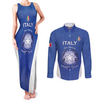 Italy Rugby Custom Couples Matching Tank Maxi Dress and Long Sleeve Button Shirt Go Gli Azzurri - Wonder Print Shop