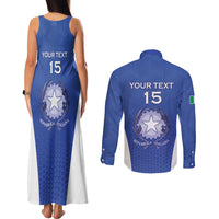 Italy Rugby Custom Couples Matching Tank Maxi Dress and Long Sleeve Button Shirt Go Gli Azzurri - Wonder Print Shop