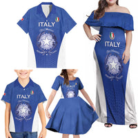 Italy Rugby Custom Family Matching Off Shoulder Maxi Dress and Hawaiian Shirt Go Gli Azzurri - Wonder Print Shop