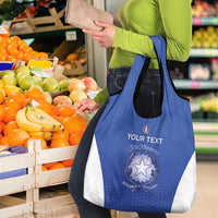 Italy Rugby Custom Grocery Bag Go Gli Azzurri - Wonder Print Shop