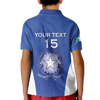 Italy Rugby Custom Kid Polo Shirt Go Gli Azzurri - Wonder Print Shop