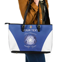 Italy Rugby Custom Leather Tote Bag Go Gli Azzurri - Wonder Print Shop